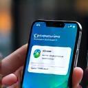 Phone displaying completed transaction notification